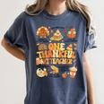 Thanksgiving One Thankful Art Teacher Fall Groovy Men Women Women's Comfort Colors T-Shirt Denim Thanksgiving One Thankful Art Teacher Fall Groovy Men Women Women's Comfort Colors T-Shirt Denim