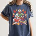 Thanksgiving Teacher Books Turkey Reading Book Women's Comfort Colors T-Shirt Denim Thanksgiving Teacher Books Turkey Reading Book Women's Comfort Colors T-Shirt Denim