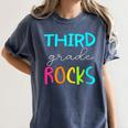 Third Grade Rocks Shirt Team 3rd Grade Teacher Women's Comfort Colors T-Shirt Denim