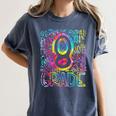 Tie Dye 8th Grade Typography Team Eighth Grade Teacher Women's Comfort Colors T-Shirt Denim