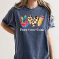 Tie Dye Hippie Peace Love Teach Teacher Appreciation Women's Comfort Colors T-Shirt Denim