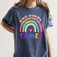 Tiny Human Tamer Watercolor Rainbow Daycare Teacher Women's Comfort Colors T-Shirt Denim Tiny Human Tamer Watercolor Rainbow Daycare Teacher Women's Comfort Colors T-Shirt Denim