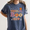 Toddler Boo Crew Halloween Daycare Teacher Kids Women's Comfort Colors T-Shirt Denim