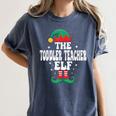 The Toddler Teacher Elf Christmas Matching Family Women's Comfort Colors T-Shirt Denim The Toddler Teacher Elf Christmas Matching Family Women's Comfort Colors T-Shirt Denim