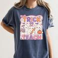 Trick Or Teach Retro Halloween Teacher Look Women's Comfort Colors T-Shirt Denim