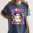 Trick Or Teach Spooky Teacher Ghost Halloween Teacher Women's Comfort Colors T-Shirt Denim Trick Or Teach Spooky Teacher Ghost Halloween Teacher Women's Comfort Colors T-Shirt Denim