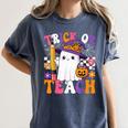 Trick Or Teach Teacher Pencil Ghost Halloween Teacher Women's Comfort Colors T-Shirt Denim Trick Or Teach Teacher Pencil Ghost Halloween Teacher Women's Comfort Colors T-Shirt Denim