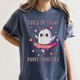 Trick Or Treat Point Your Feet Halloween Ghost Dance Teacher Women's Comfort Colors T-Shirt Denim