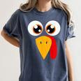 Turkey Face Halloween Costume Thanksgiving Teacher Nurse Women's Comfort Colors T-Shirt Denim Turkey Face Halloween Costume Thanksgiving Teacher Nurse Women's Comfort Colors T-Shirt Denim