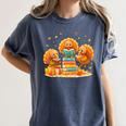 Turkey Read Books Reading Fall Thanksgiving Teacher Women's Comfort Colors T-Shirt Denim Turkey Read Books Reading Fall Thanksgiving Teacher Women's Comfort Colors T-Shirt Denim