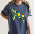 Turtle Puzzle Pieces For Autism Awareness Kids Women Teacher Women's Comfort Colors T-Shirt Denim Turtle Puzzle Pieces For Autism Awareness Kids Women Teacher Women's Comfort Colors T-Shirt Denim