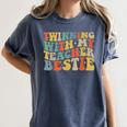 Twin Day Friends Teacher Twinning With My Bestie Matching Women's Comfort Colors T-Shirt Denim