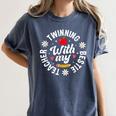 Twin Day Teacher Twinning With My Bestie Matching For Men Women Women's Comfort Colors T-Shirt Denim Twin Day Teacher Twinning With My Bestie Matching For Men Women Women's Comfort Colors T-Shirt Denim