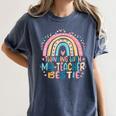 Twinning With My Teacher Bestie Rainbow Matching Teachers Women's Comfort Colors T-Shirt Denim