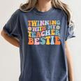 Twinning With My Teacher Bestie Twin Day Matching For Men Women Kids Women's Comfort Colors T-Shirt Denim