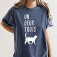 Un Deux Trois Cat Shirt French Teacher Women's Comfort Colors T-Shirt Denim Un Deux Trois Cat Shirt French Teacher Women's Comfort Colors T-Shirt Denim