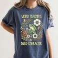 Weird Teachers Build Character Frog Reading Book Librarian Women's Comfort Colors T-Shirt Denim Weird Teachers Build Character Frog Reading Book Librarian Women's Comfort Colors T-Shirt Denim