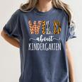 Wild About Kindergarten Teacher Leopard Print Women's Comfort Colors T-Shirt Denim Wild About Kindergarten Teacher Leopard Print Women's Comfort Colors T-Shirt Denim