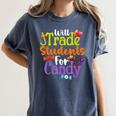 Will Trade Students For Candy Teacher Halloween Costume Women's Comfort Colors T-Shirt Denim