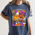 Will Trade Students For Candy Teacher Halloween Women's Comfort Colors T-Shirt Denim Will Trade Students For Candy Teacher Halloween Women's Comfort Colors T-Shirt Denim
