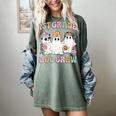 1st Grade Boo Crew Groovy Halloween Floral Ghost Kid Teacher Women's Comfort Colors T-Shirt Berry