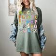 ABC Animals Alphabet Graphic Boys Girls Kindergarten Teacher Women's Comfort Colors T-Shirt Berry