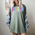 Back To School Neon Checkered Second Grade Colorful Teacher Women's Comfort Colors T-Shirt Berry