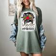 Bleached Teacher Para Life Paraprofessional Cute Messy Bun For Men Women Girls Kids Women's Comfort Colors T-Shirt Berry