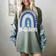 Bulldogs School Mascot Rainbow Teacher Lover Women's Comfort Colors T-Shirt Berry