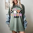 You Can't Scare Me I Teach Art Retro Teacher Ghost Halloween Women's Comfort Colors T-Shirt Berry