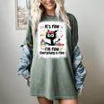 Cat It's Fine I'm Fine Everything Is Fine Teacher Life Women's Comfort Colors T-Shirt Berry Cat It's Fine I'm Fine Everything Is Fine Teacher Life Women's Comfort Colors T-Shirt Berry