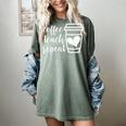 Coffee Teach Repeat Women's Misses Plus Size Teacher Women's Comfort Colors T-Shirt Berry