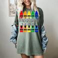 Colorful Crayon Kindergarten Team Tee For Teachers Students Men Women Kids Women's Comfort Colors T-Shirt Berry