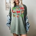 Cute Coquette Pencil Bow Christmas School Teacher Student Women's Comfort Colors T-Shirt Berry