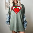 Cute Distressed Super Teacher Superhero Apple Shirt Women's Comfort Colors T-Shirt Berry