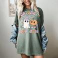 Daycare Boo Crew Groovy Halloween Floral Ghost Kid Teacher Women's Comfort Colors T-Shirt Berry