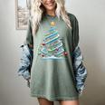 DNA Helix Christmas Tree Scientist Biology Science Teacher Women's Comfort Colors T-Shirt Berry