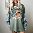 Easily Distracted By Cats & History Teacher Women Men Women's Comfort Colors T-Shirt Berry