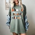 Halloween Library Ghost Books Teacher Spooky Trick Or Teach Women's Comfort Colors T-Shirt Berry