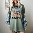 Halloween Teacher Creepin It Real With My 4th Grade Monsters Women's Comfort Colors T-Shirt Berry Halloween Teacher Creepin It Real With My 4th Grade Monsters Women's Comfort Colors T-Shirt Berry