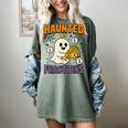 Haunted By Fractions Math Halloween Teacher Women's Comfort Colors T-Shirt Berry Haunted By Fractions Math Halloween Teacher Women's Comfort Colors T-Shirt Berry