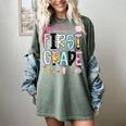 Hello First Grade Teacher Coquette Pencil Bow Back To School Women's Comfort Colors T-Shirt Berry