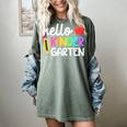 Hello Kindergarten Team Kinder Back To School Teacher Kids Women's Comfort Colors T-Shirt Berry Hello Kindergarten Team Kinder Back To School Teacher Kids Women's Comfort Colors T-Shirt Berry