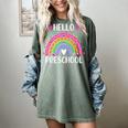 Hello Preschool Teacher Student Girls Rainbow Back To School Women's Comfort Colors T-Shirt Berry Hello Preschool Teacher Student Girls Rainbow Back To School Women's Comfort Colors T-Shirt Berry