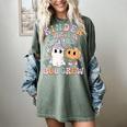 Kindergarten Boo Crew Halloween Floral Ghost Kinder Teacher Women's Comfort Colors T-Shirt Berry