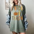 Leopard Trick Or Teach Halloween Teacher Costume Women Women's Comfort Colors T-Shirt Berry