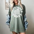 Let's Learn Today Checkered Apple Back To School Teacher Women's Comfort Colors T-Shirt Berry