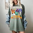 Librarian Boo Crew Teacher Student Halloween Costume Women's Comfort Colors T-Shirt Berry