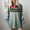 I Love My English Teacher Heart English Language Teachers For Men Women Kids Women's Comfort Colors T-Shirt Berry