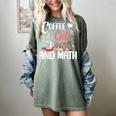 I Love Math Cats And Coffee Heart Mathematics Teacher Women's Comfort Colors T-Shirt Berry